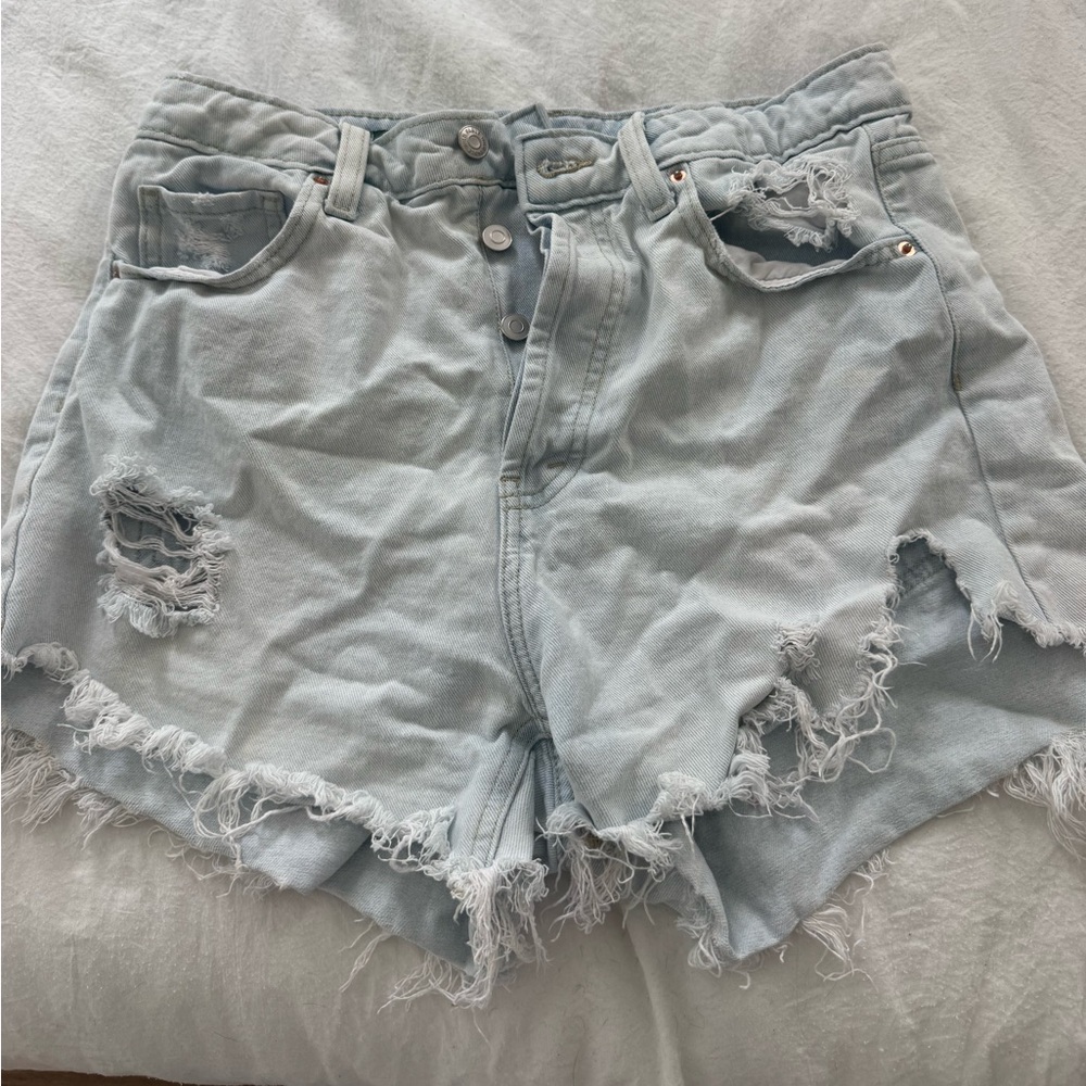 wild fable Light Blue Distressed Denim Shorts